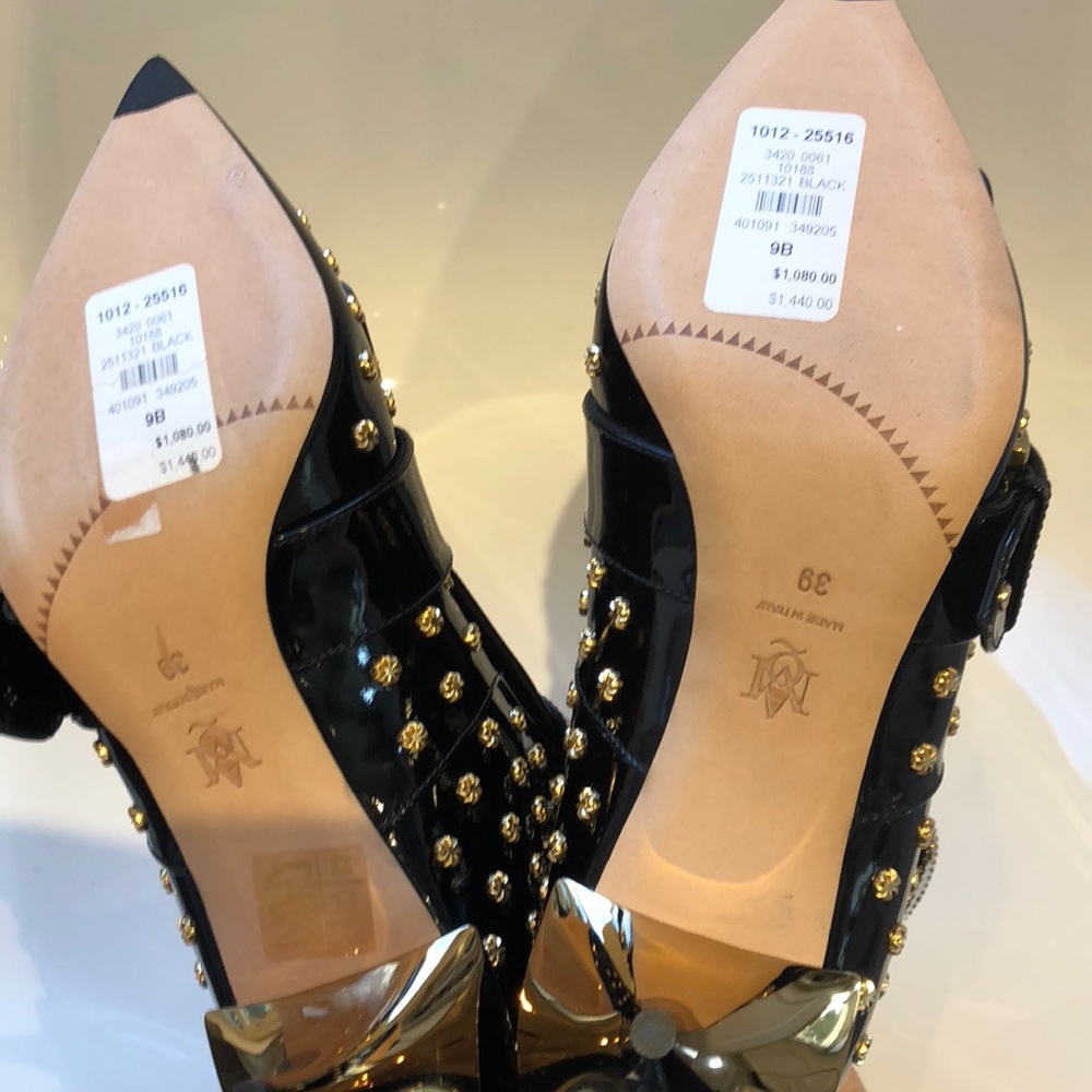 SOLD!!! NIB Alexander McQueen patent/gold boot. 9 - Picture 7 of 8